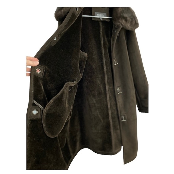 Vintage Donny Brook Suede Feel w/ Faux Fur Trim & Lining Woman’s Winter Coat 1X - Picture 7 of 11